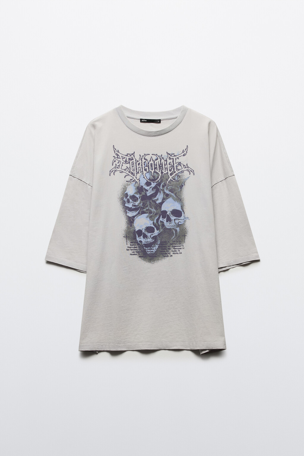 Футболка oversize вареная с принтом - цвет белый - 8