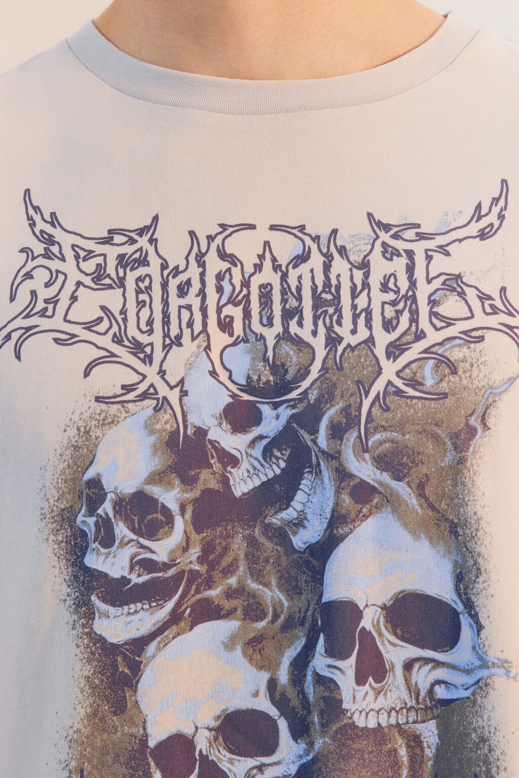 Футболка oversize вареная с принтом - цвет белый - 6