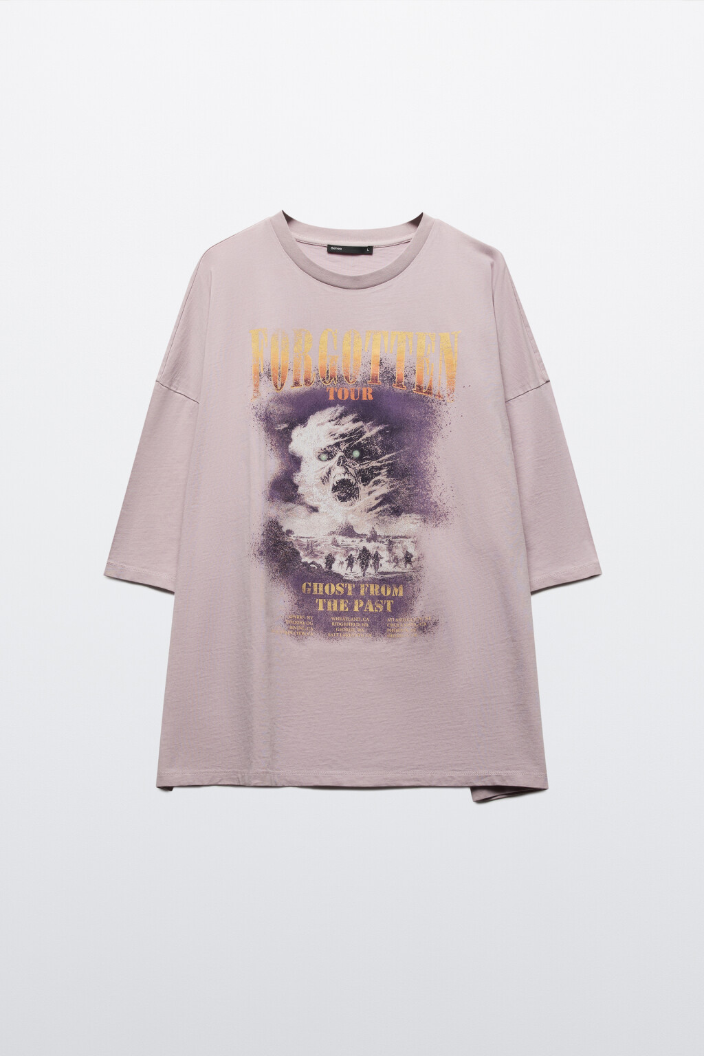 Футболка oversize вареная с принтом - цвет розовый - 7