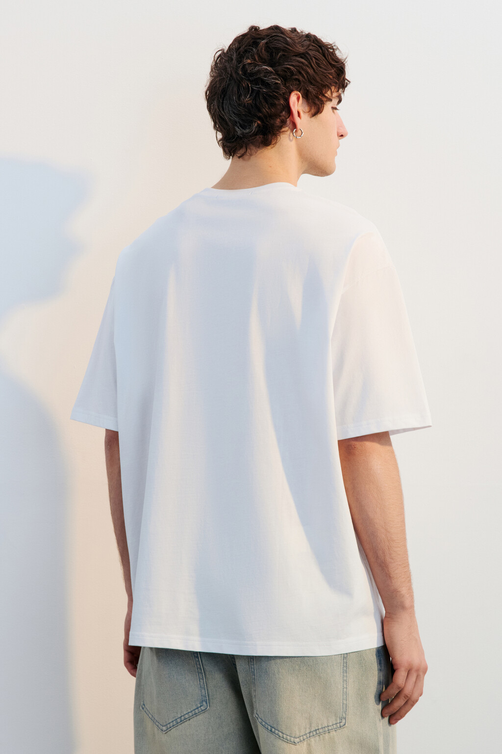 Футболка хлопковая с принтом - цвет белый - 4