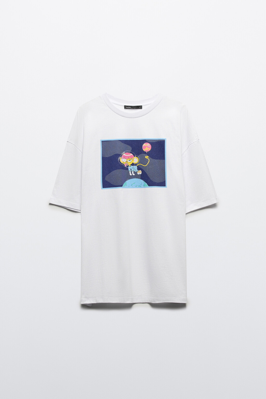 Футболка хлопковая с принтом - цвет белый - 7