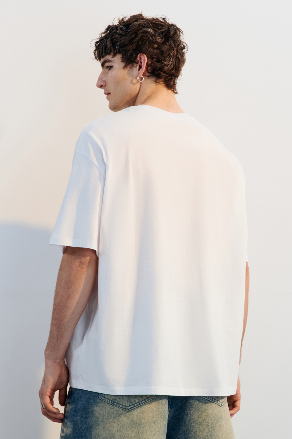 Футболка хлопковая с принтом - цвет белый - 3