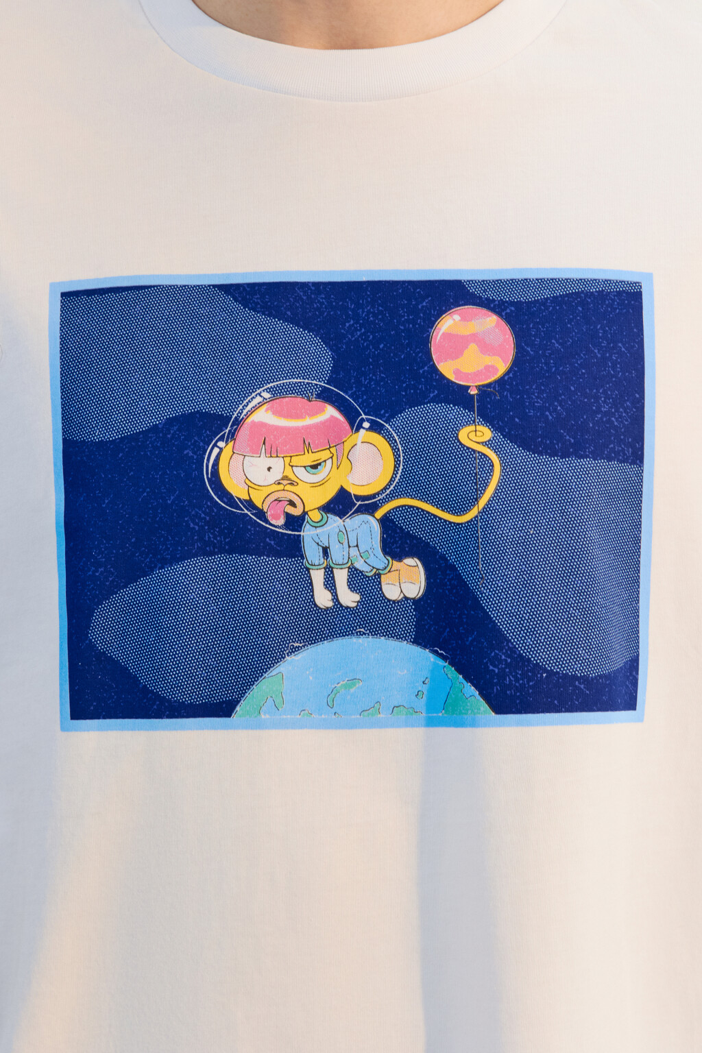 Футболка хлопковая с принтом - цвет белый - 5