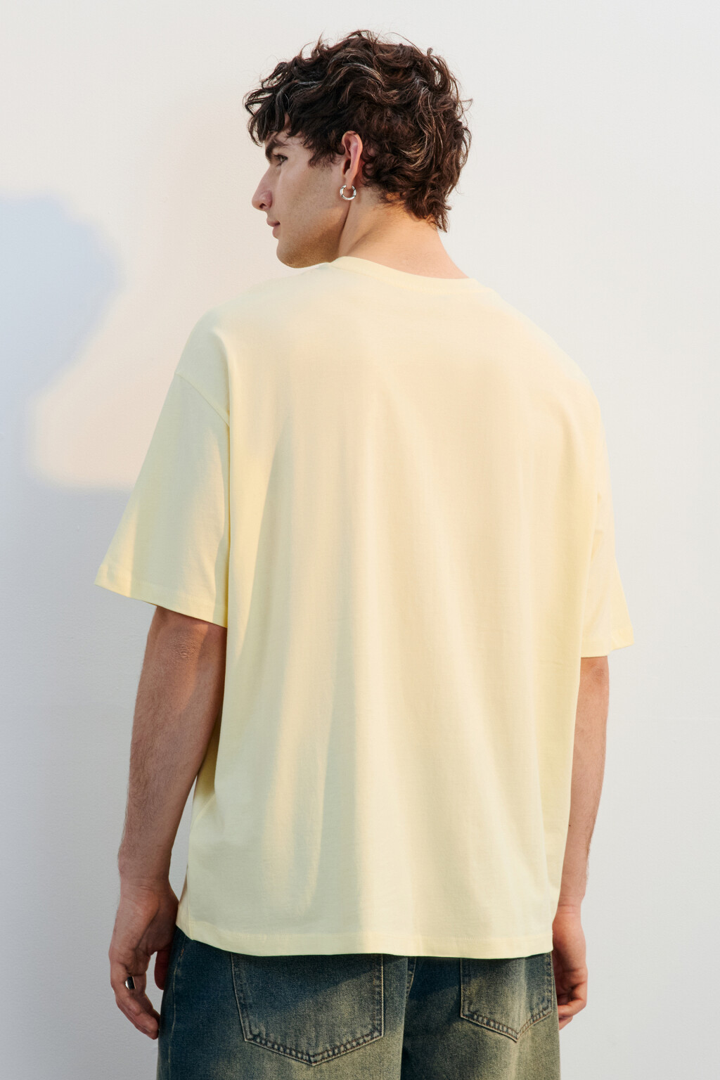 Футболка хлопковая с принтом - цвет желтый - 3