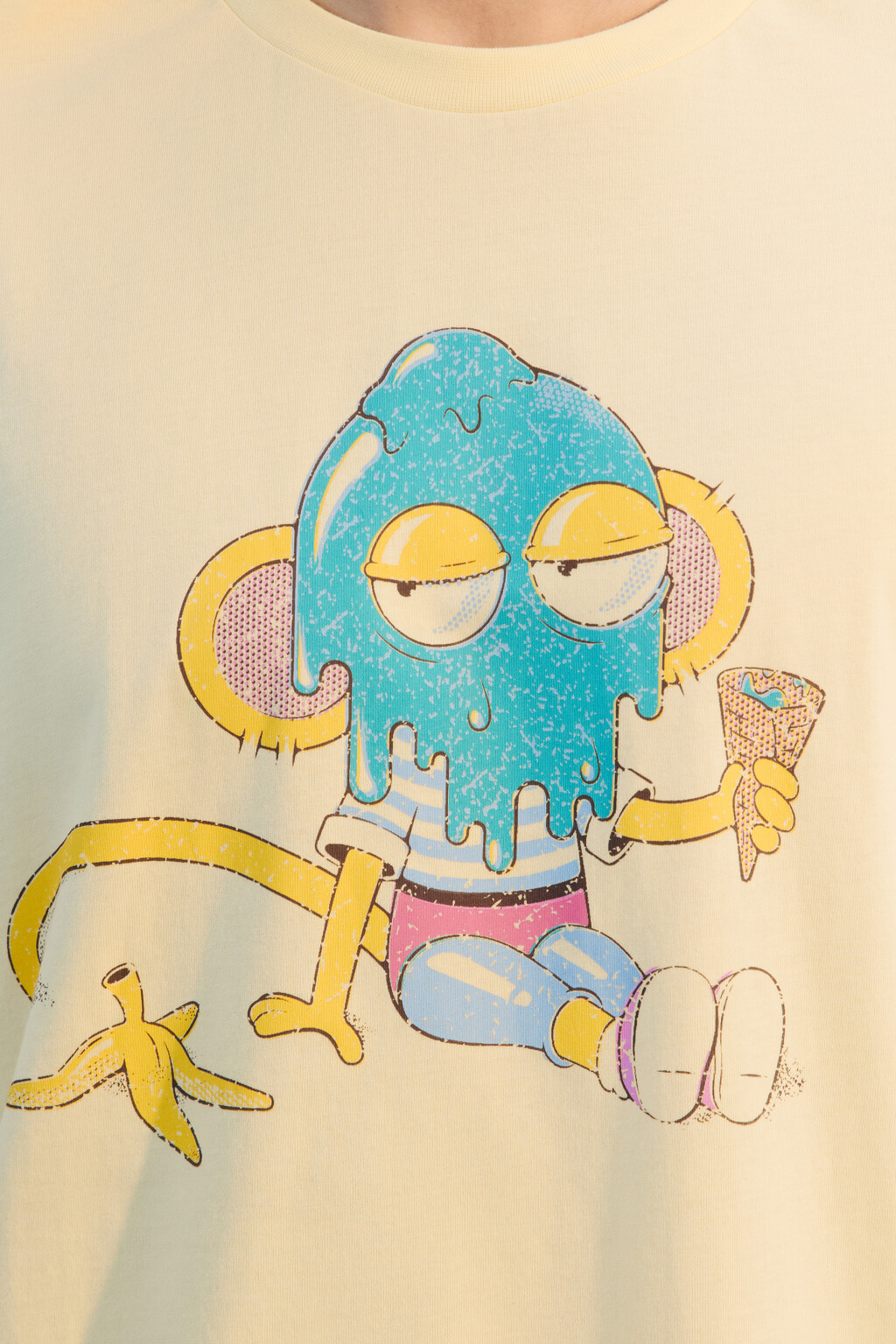 Футболка хлопковая с принтом - цвет желтый - 5