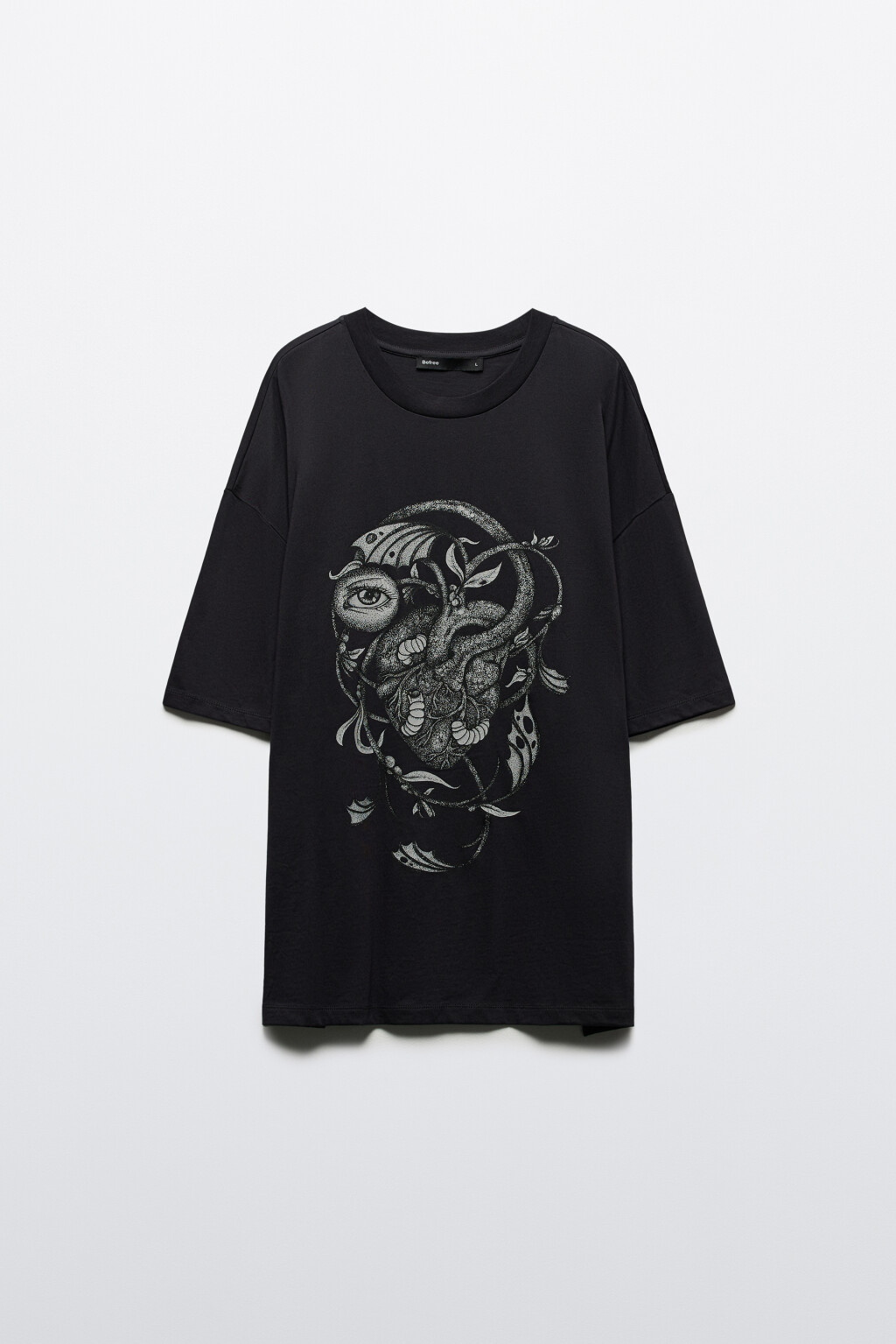 Футболка хлопковая с принтом - цвет серый - 8