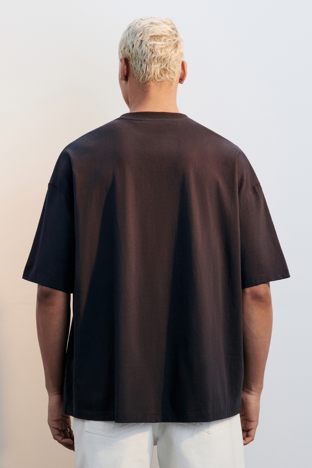 Футболка хлопковая с принтом - цвет серый - 4