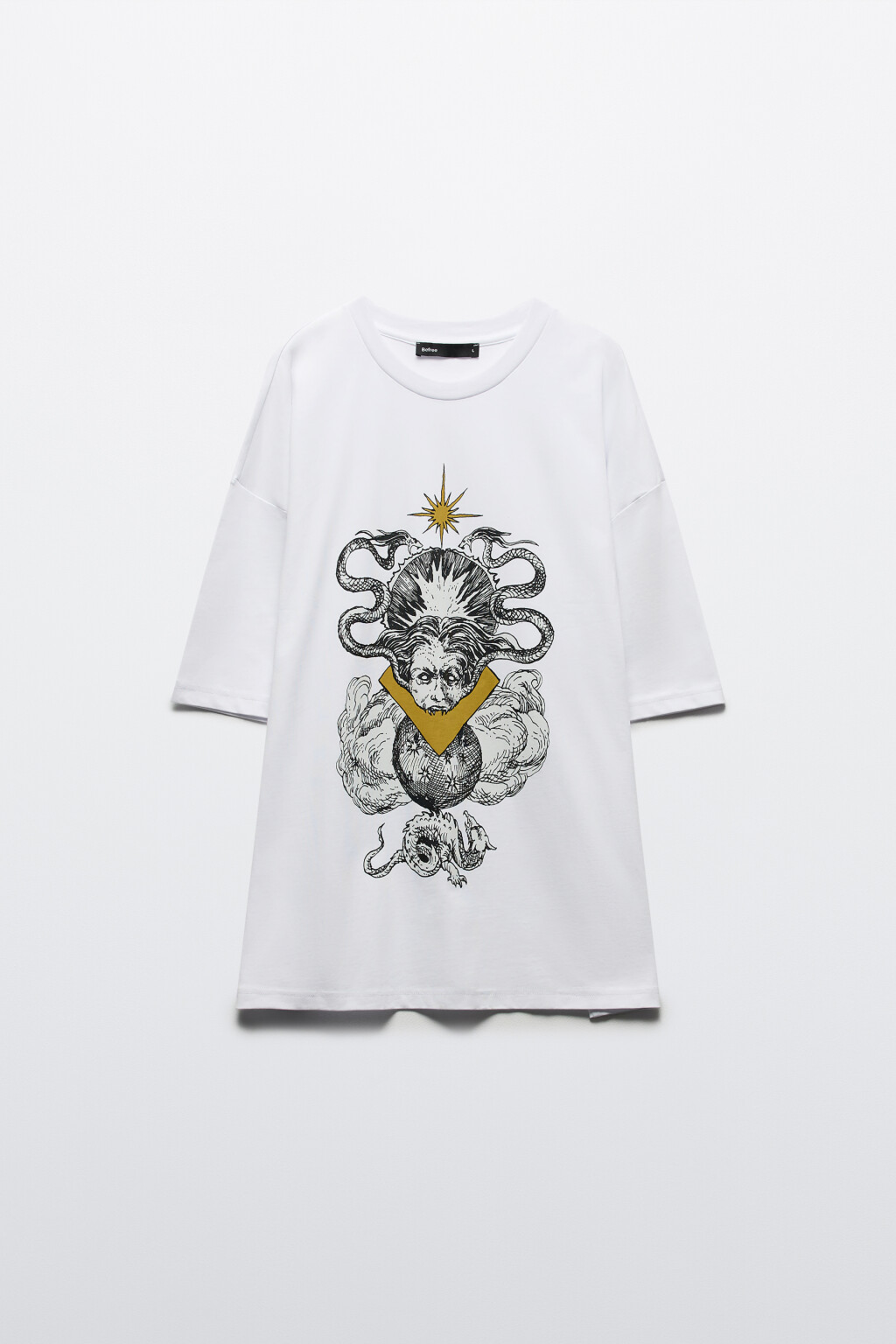 Футболка хлопковая с принтом - цвет белый - 8