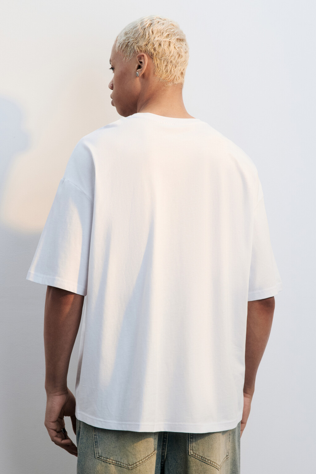 Футболка хлопковая с принтом - цвет белый - 4