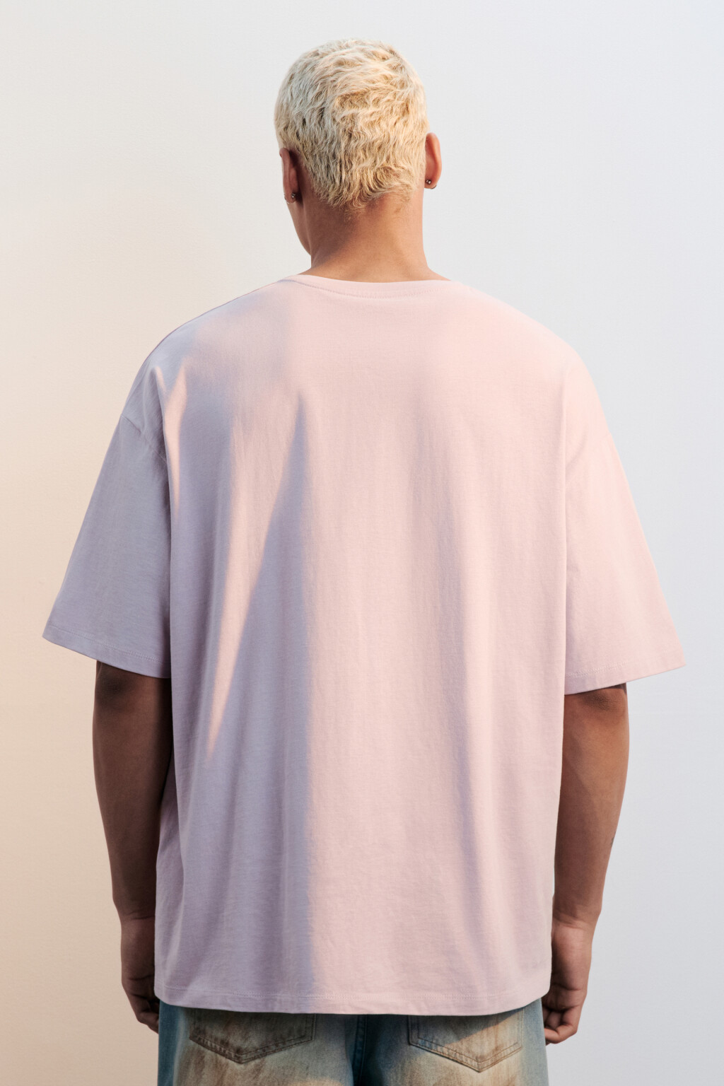 Футболка oversize с принтом - цвет розовый - 3