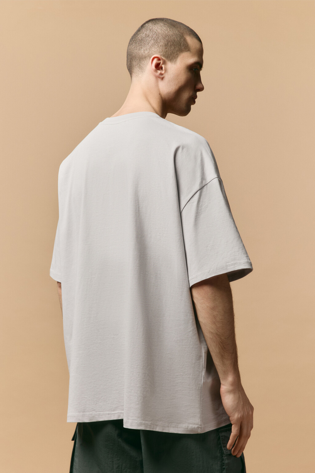 Футболка хлопковая с принтом - цвет серый - 4