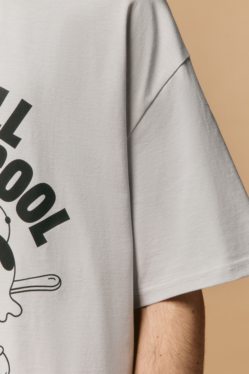 Футболка хлопковая с принтом - цвет серый - 7