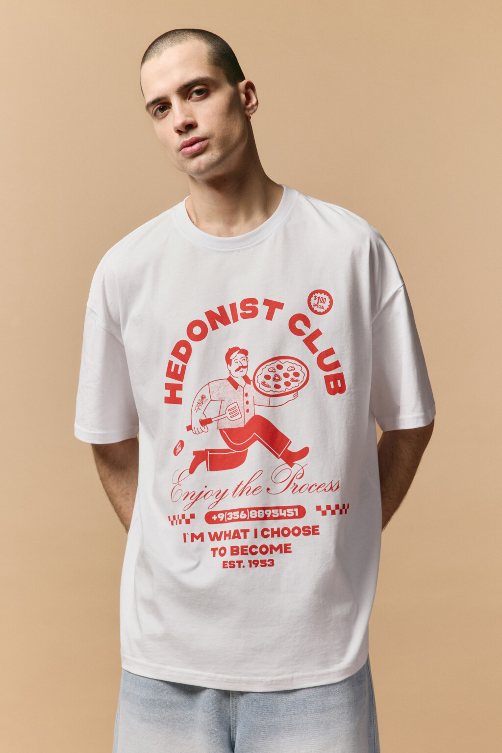 Футболка хлопковая с принтом - цвет белый - 2