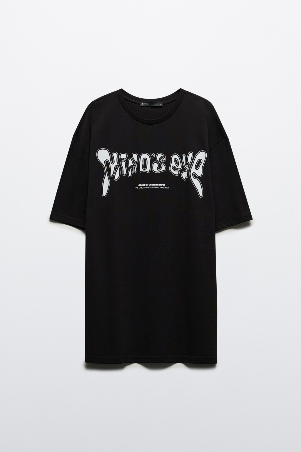 Футболка хлопковая с принтом-надписью - цвет черный - 7