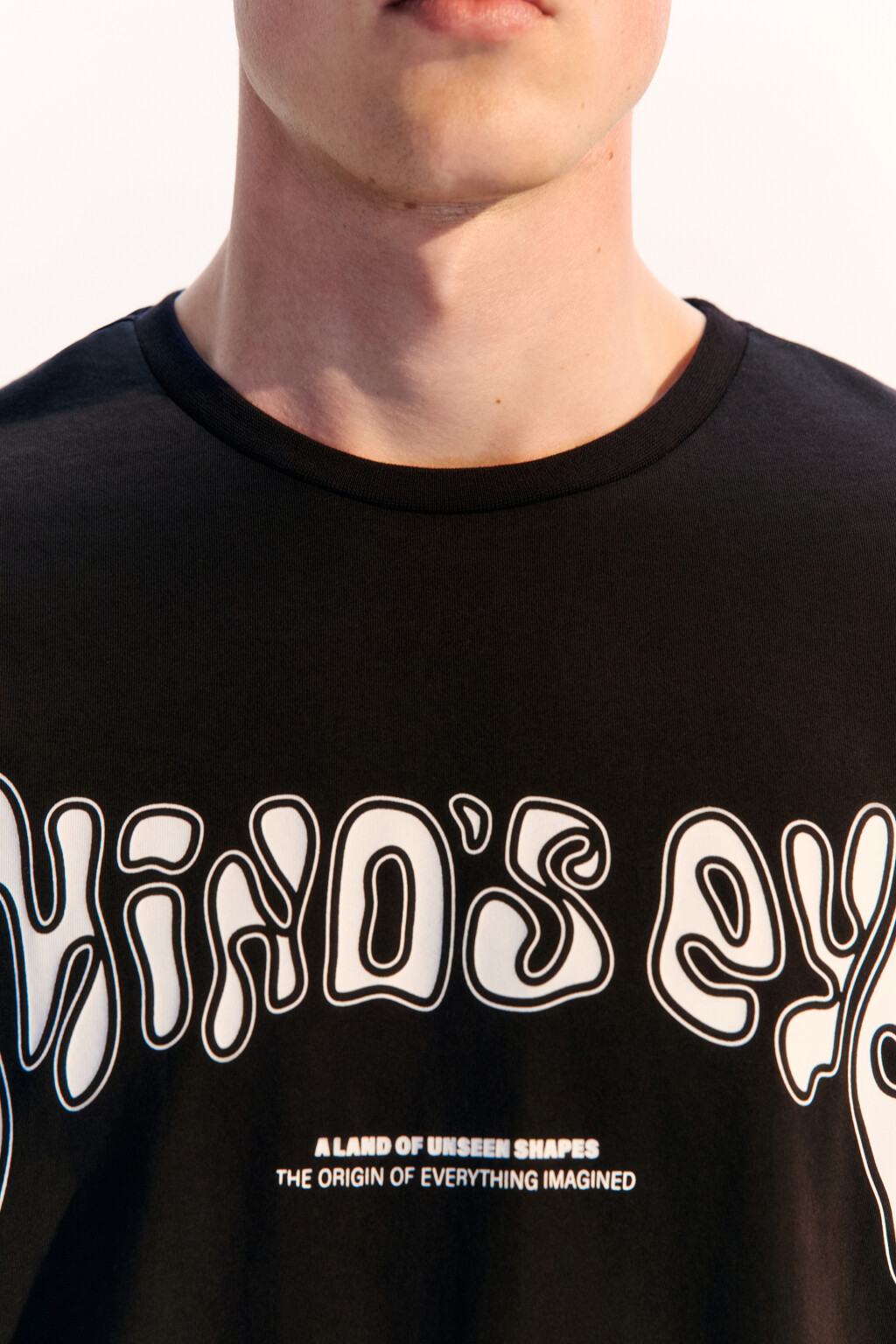 Футболка хлопковая с принтом-надписью - цвет черный - 5