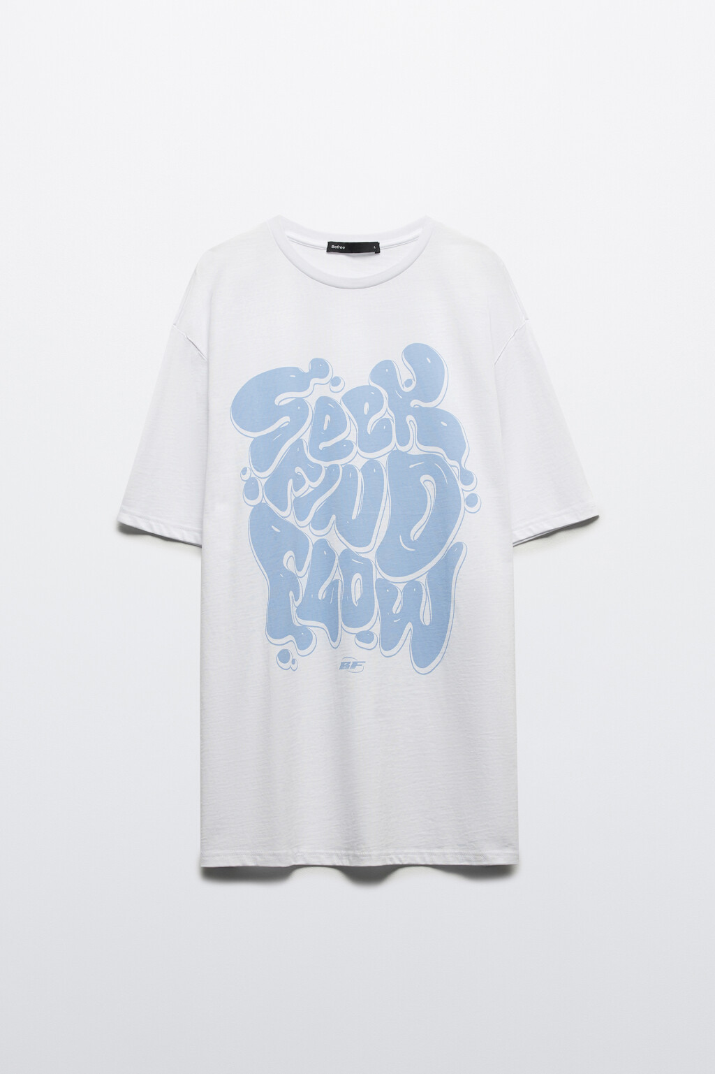 Футболка хлопковая с принтом-надписью - цвет белый - 5