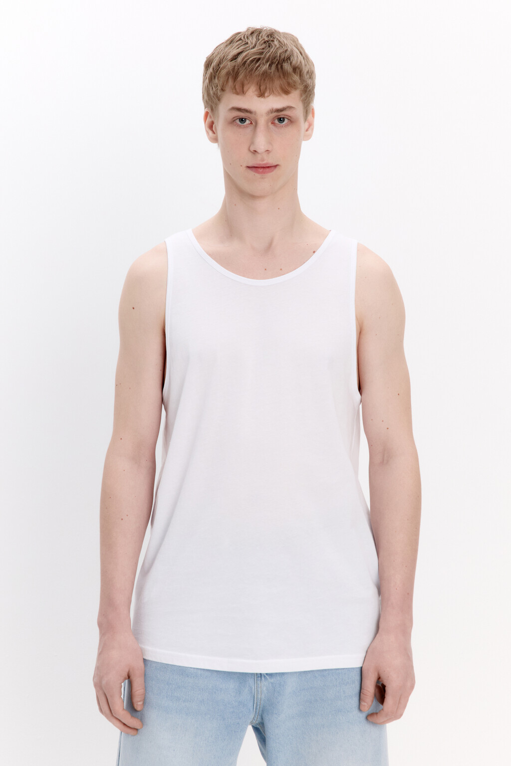 Майка базовая из хлопка - цвет белый - 3