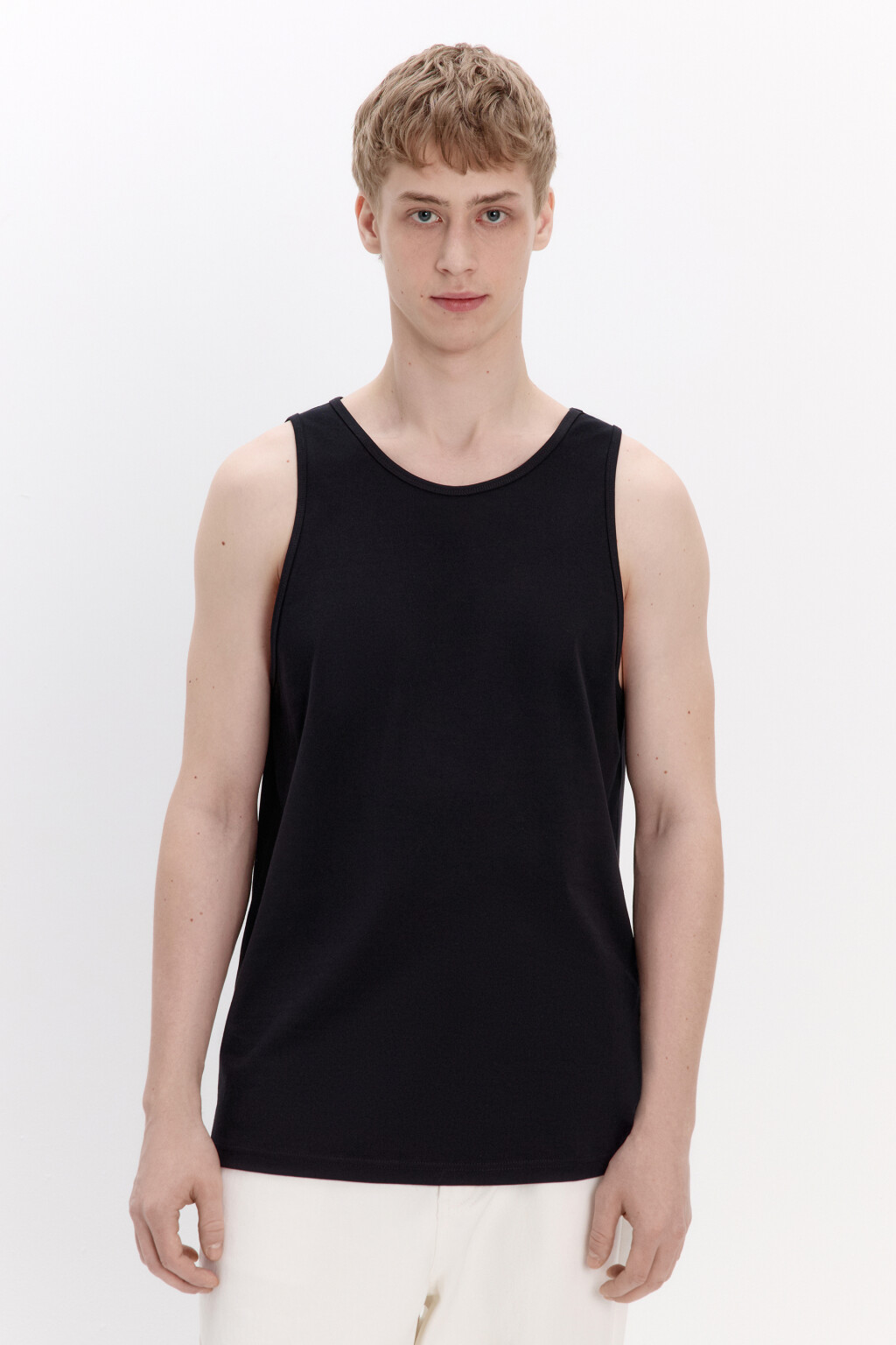 Майка базовая из хлопка - цвет черный - 2