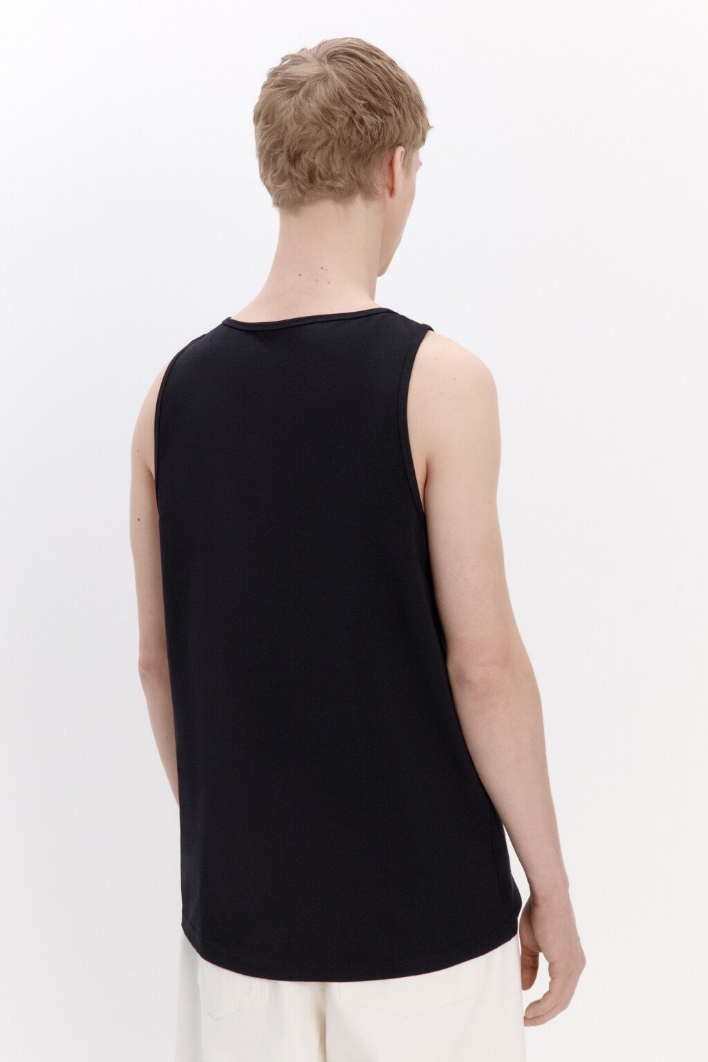 Майка базовая из хлопка - цвет черный - 3