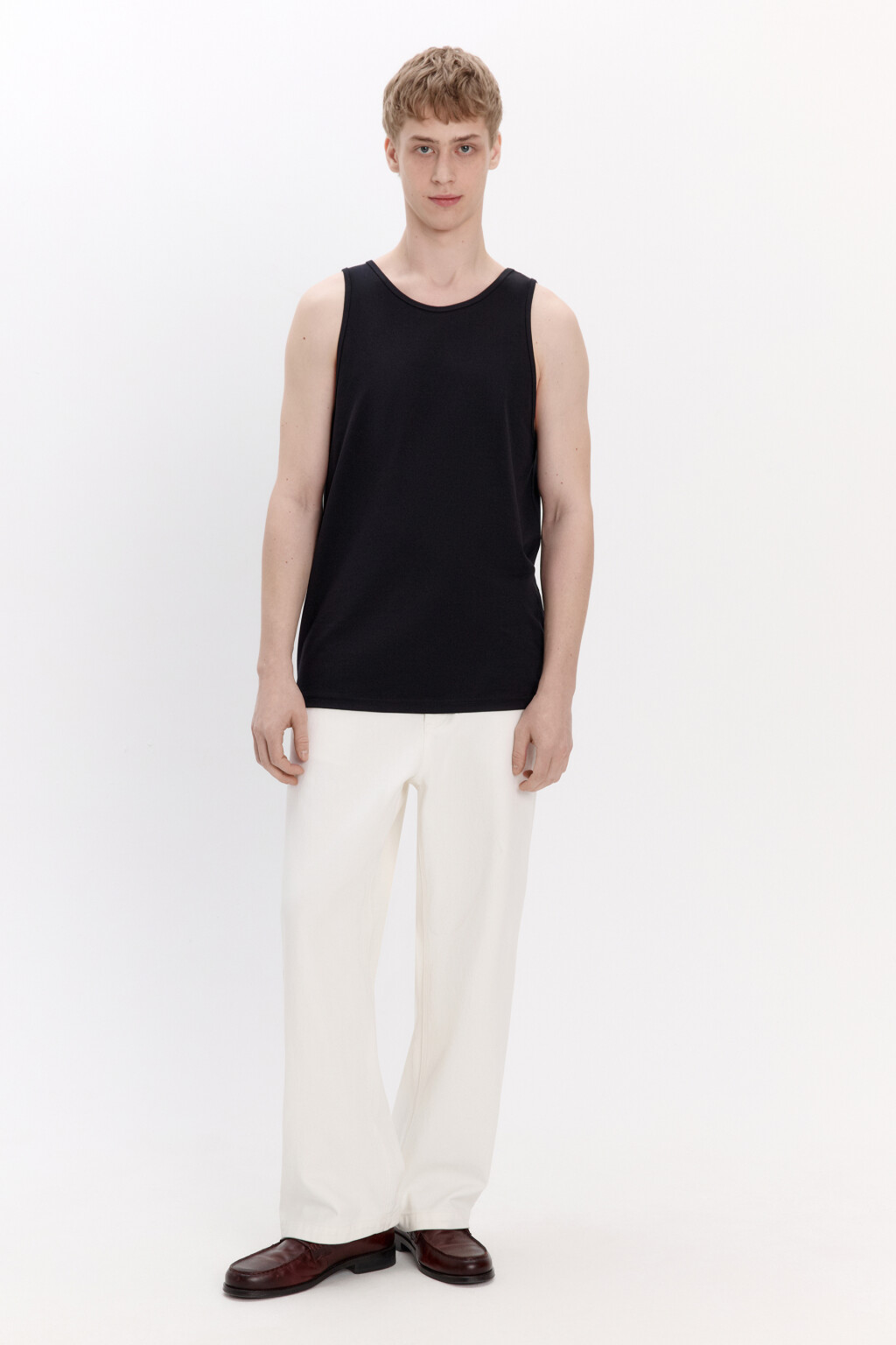 Майка базовая из хлопка - цвет черный - 4