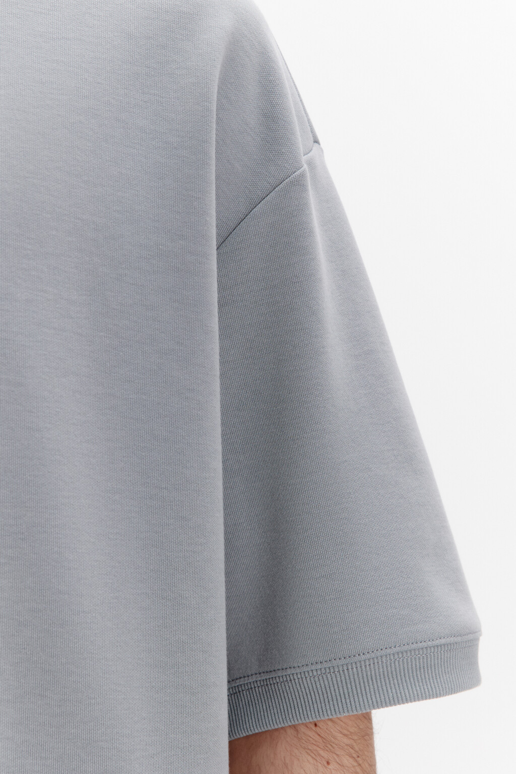 Футболка oversize из плотного трикотажа - цвет серый - 6