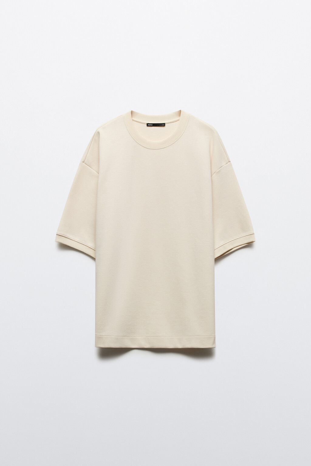 Футболка oversize из плотного трикотажа - цвет бежевый - 7