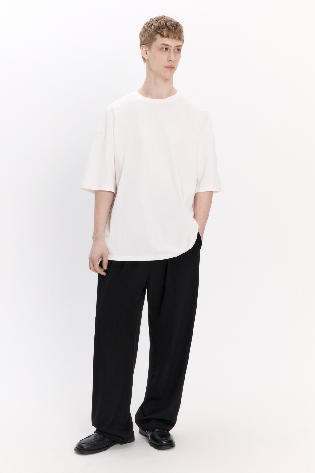 Футболка oversize из плотного хлопка - цвет белый - 5