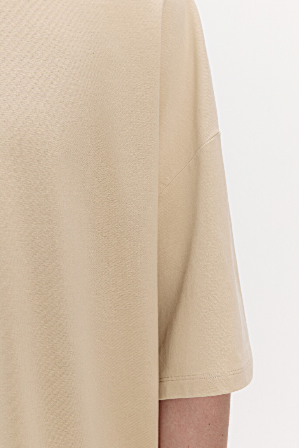 Футболка oversize из плотного хлопка - цвет бежевый - 7