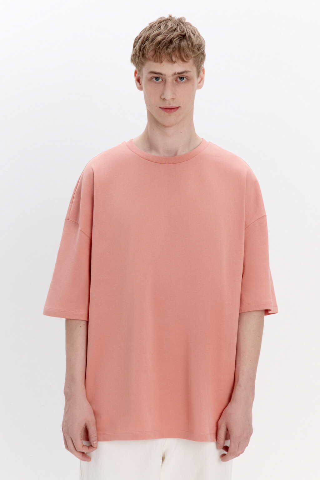 Футболка oversize из плотного хлопка - цвет оранжевый - 3