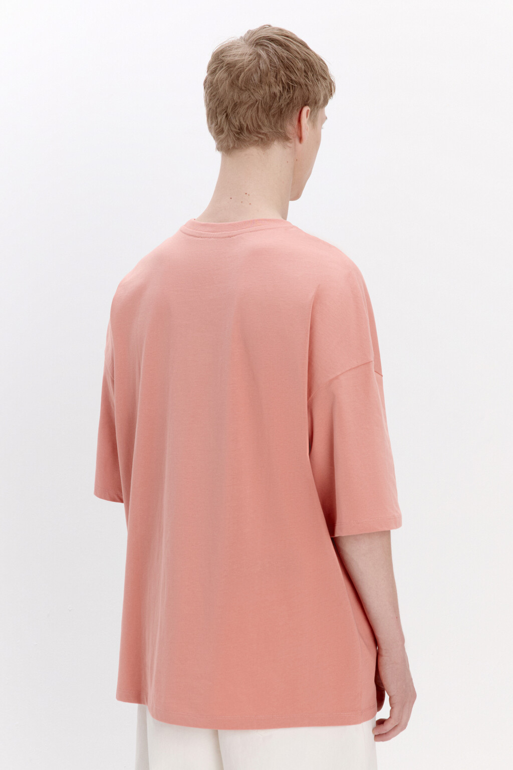 Футболка oversize из плотного хлопка - цвет оранжевый - 4