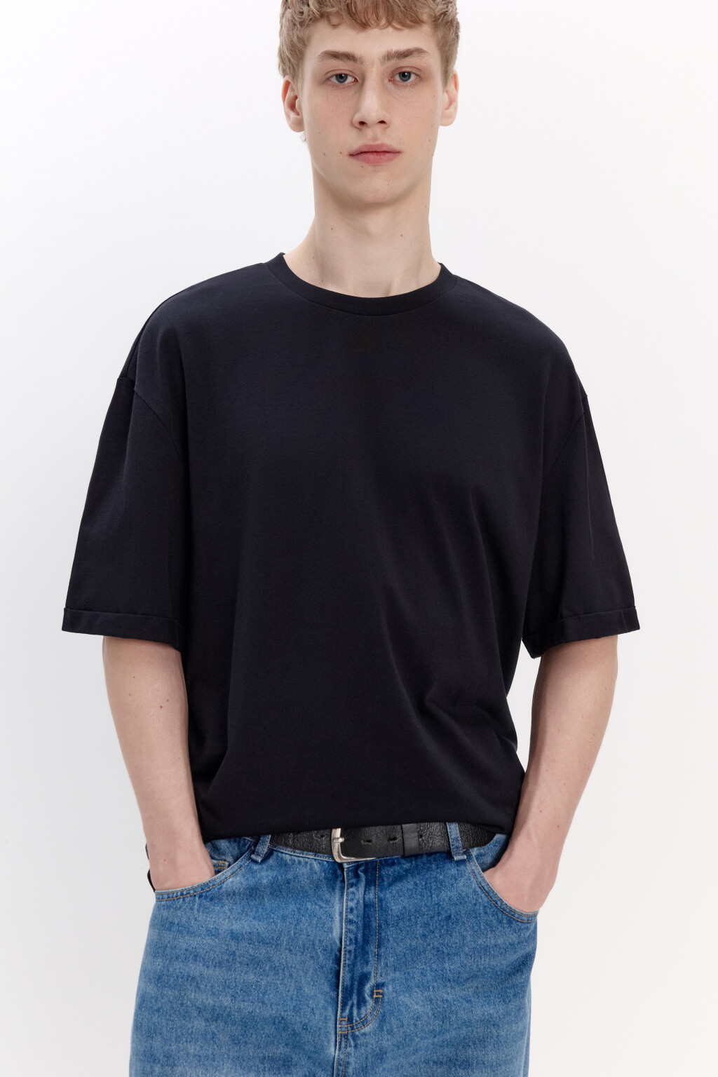 Футболка базовая из плотного хлопка - цвет черный - 1