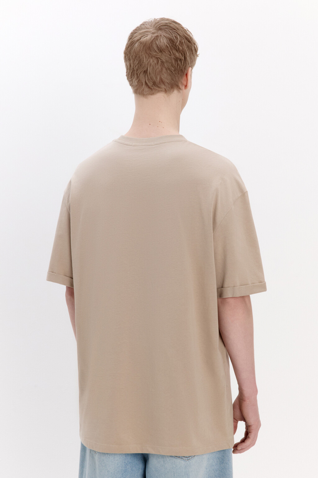 Футболка базовая из плотного хлопка - цвет бежевый - 3