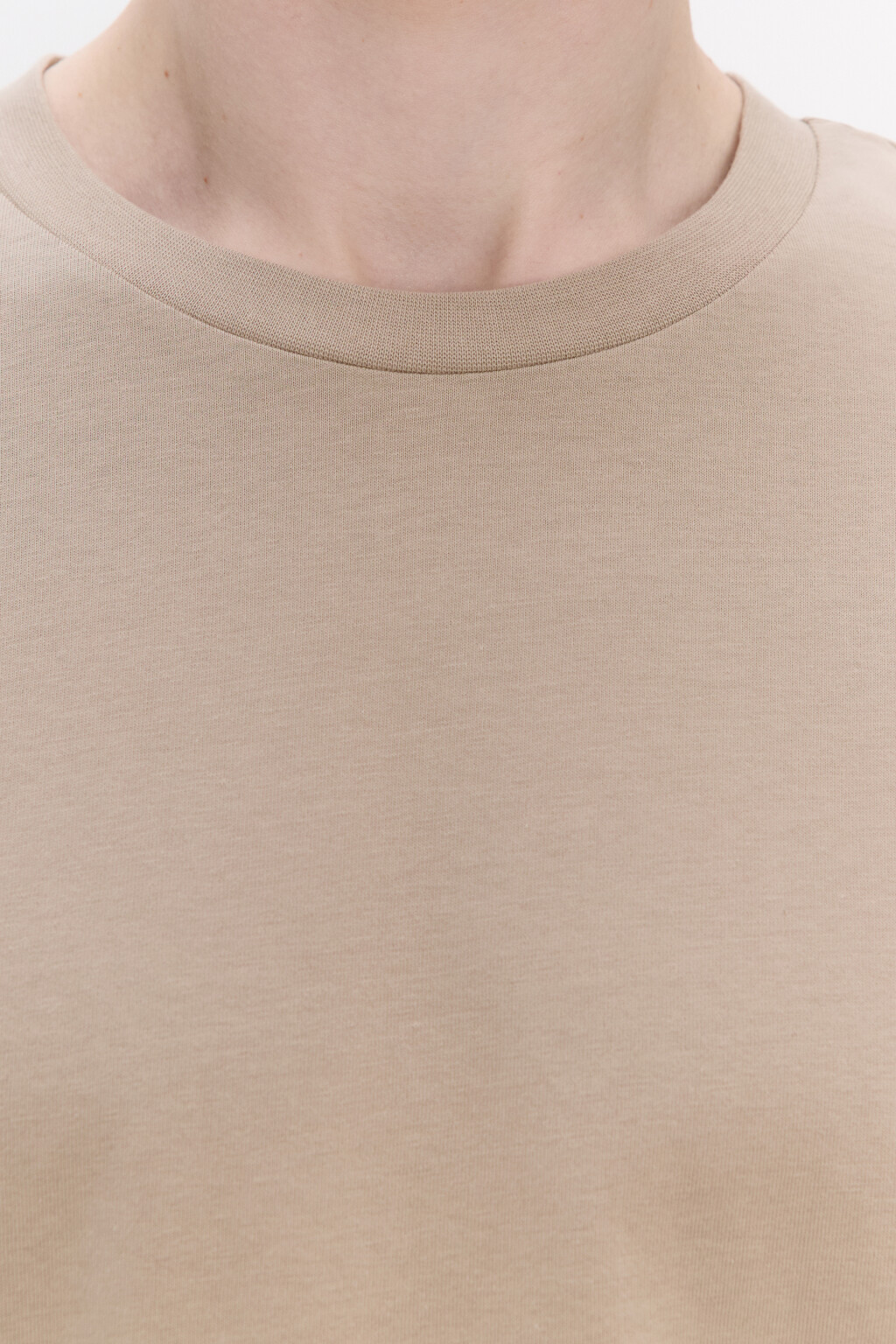 Футболка базовая из плотного хлопка - цвет бежевый - 5