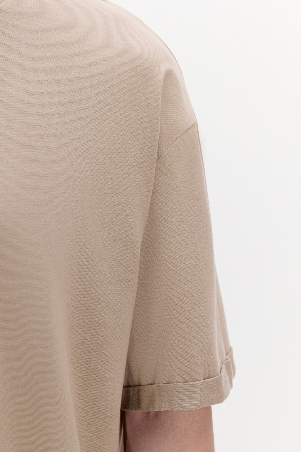 Футболка базовая из плотного хлопка - цвет бежевый - 6