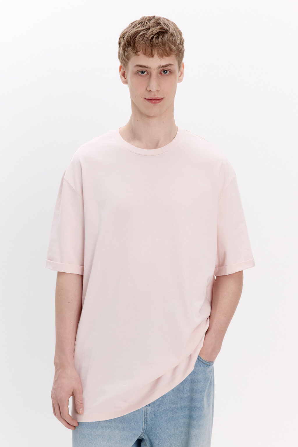 Футболка базовая из плотного хлопка - цвет розовый - 3