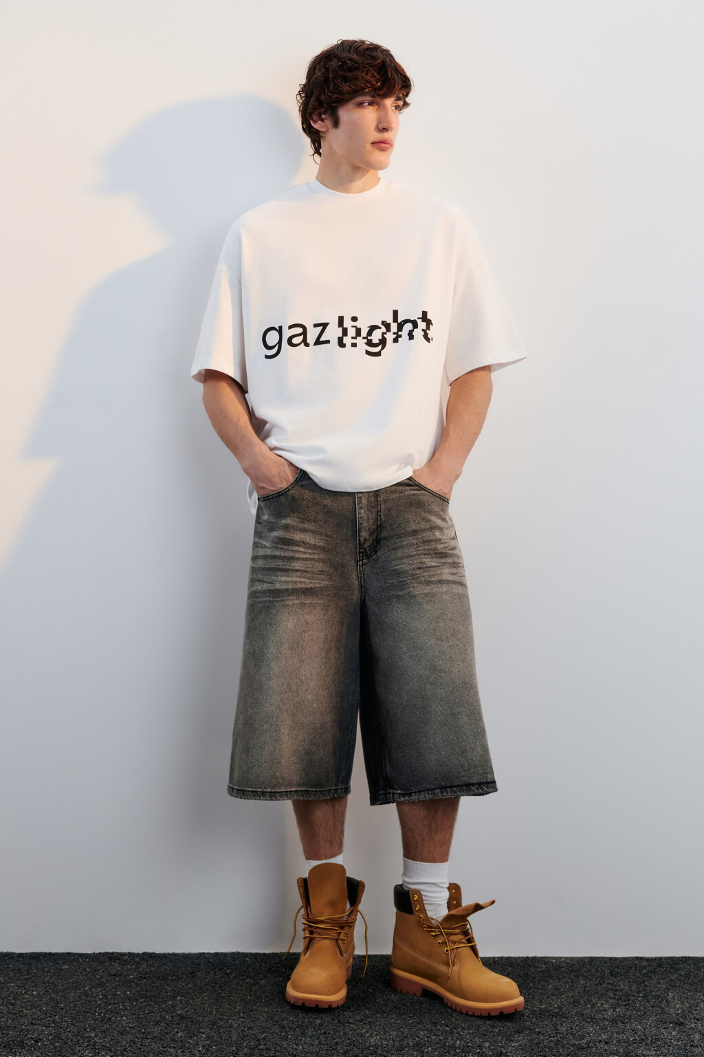 Футболка oversize с принтом-надписью - цвет белый - 5