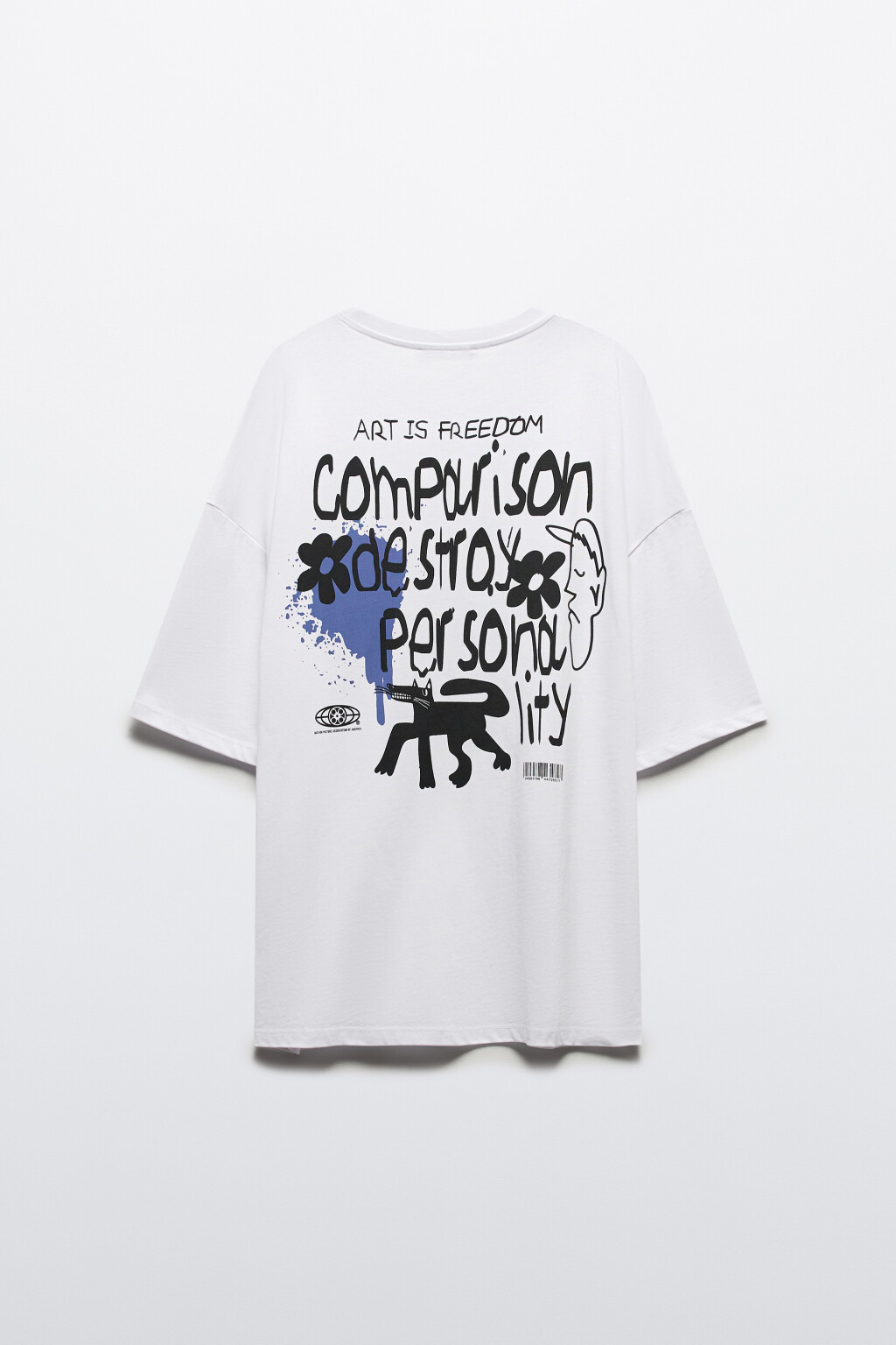 Футболка оверсайз с принтом в стиле граффити - цвет белый - 8