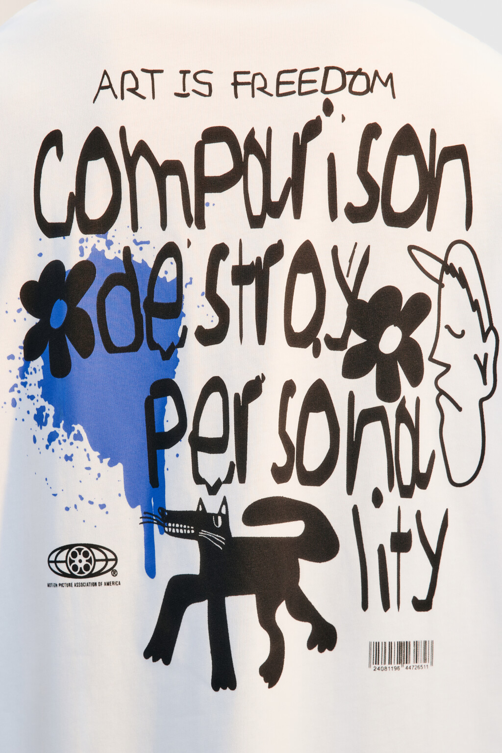 Футболка оверсайз с принтом в стиле граффити - цвет белый - 6