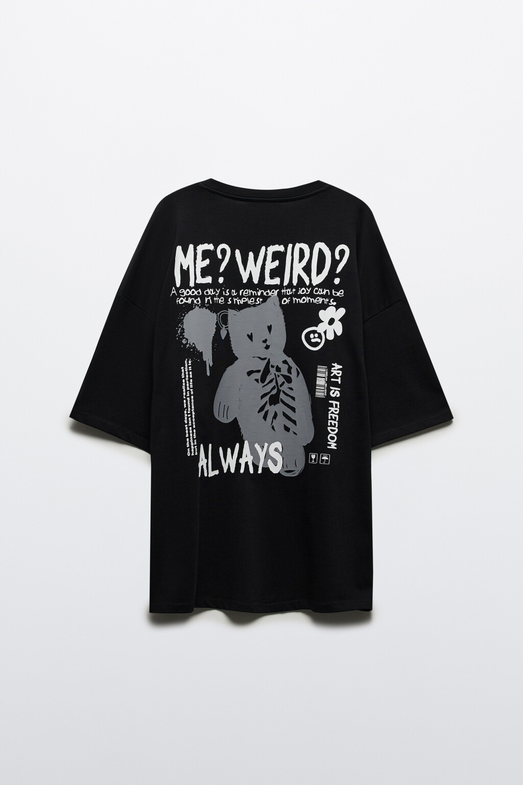 Футболка oversize с принтом в стиле граффити - цвет черный - 9