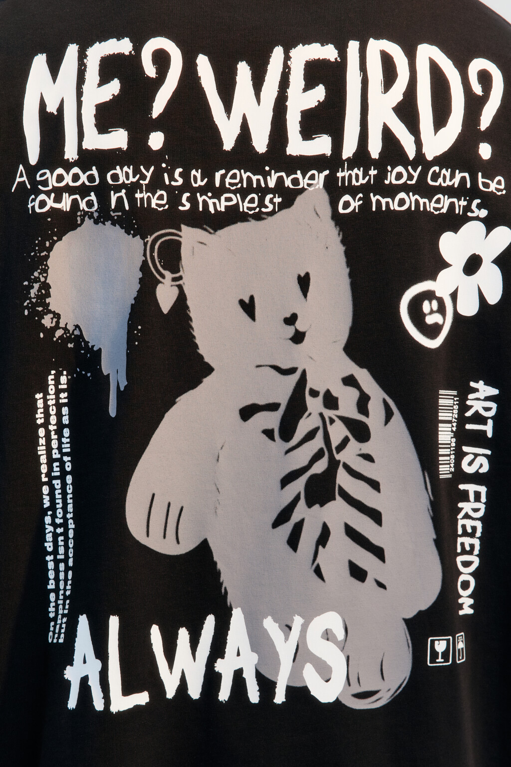 Футболка oversize с принтом в стиле граффити - цвет черный - 7