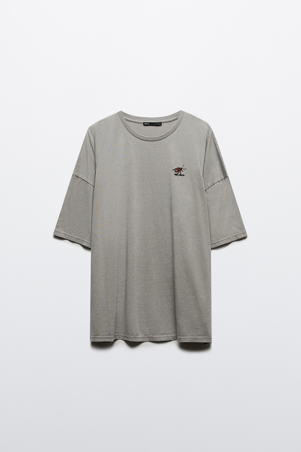 Футболка с вышивкой и надписью - цвет серый - 8