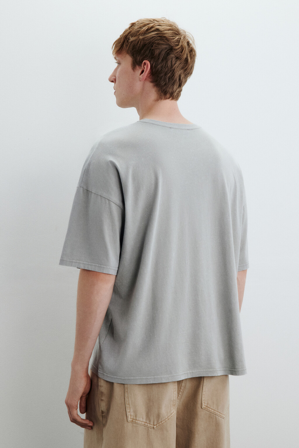 Футболка с вышивкой и надписью - цвет серый - 4