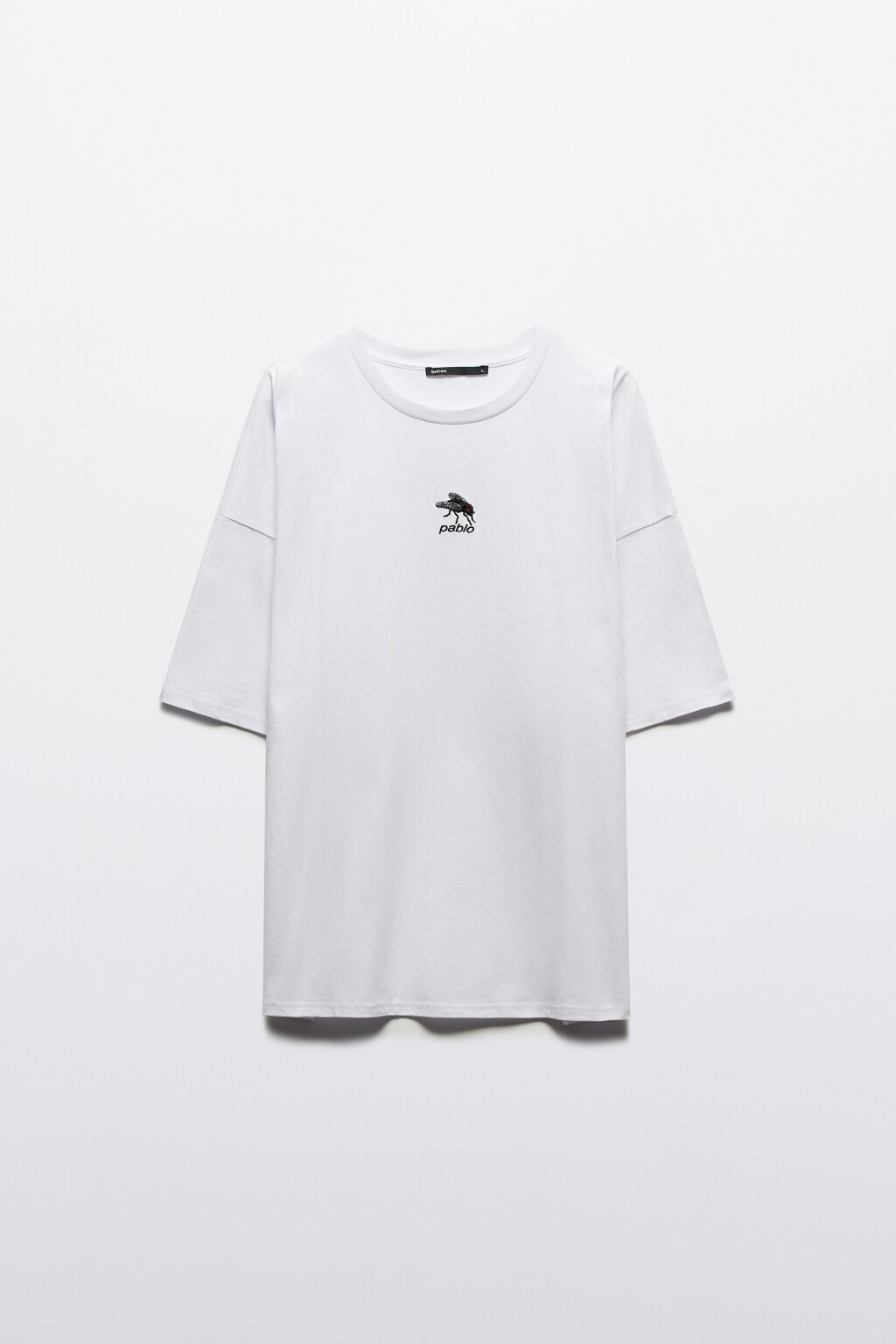 Футболка с вышивкой и надписью - цвет белый - 7