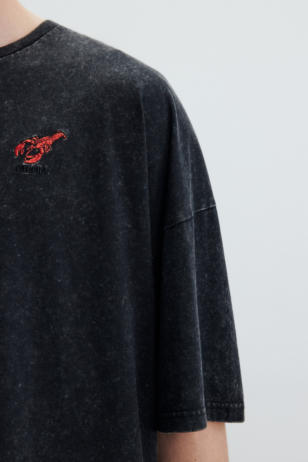 Футболка с вышивкой и надписью - цвет черный - 7