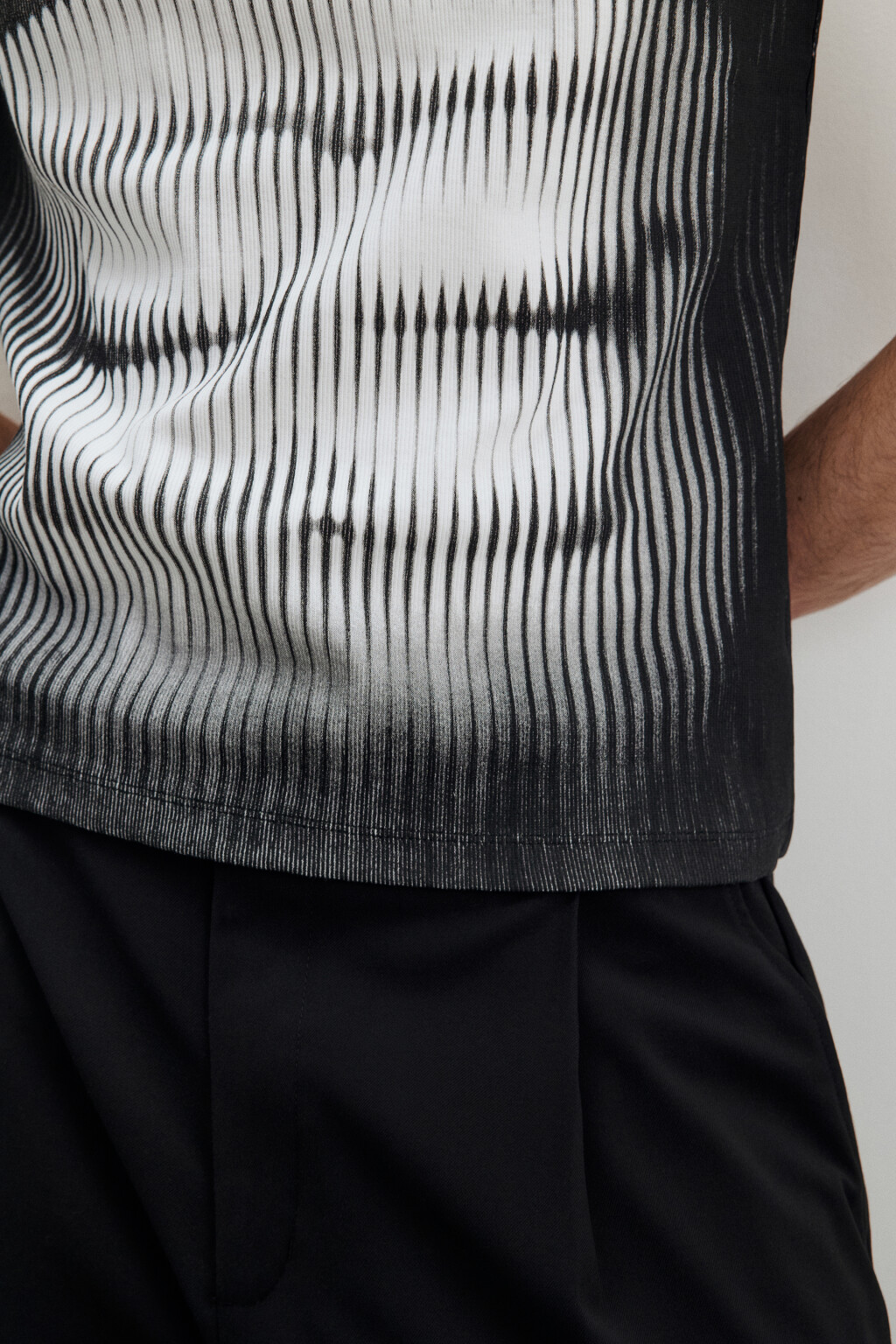 Майка хлопковая облегающая с принтом - цвет серый - 5