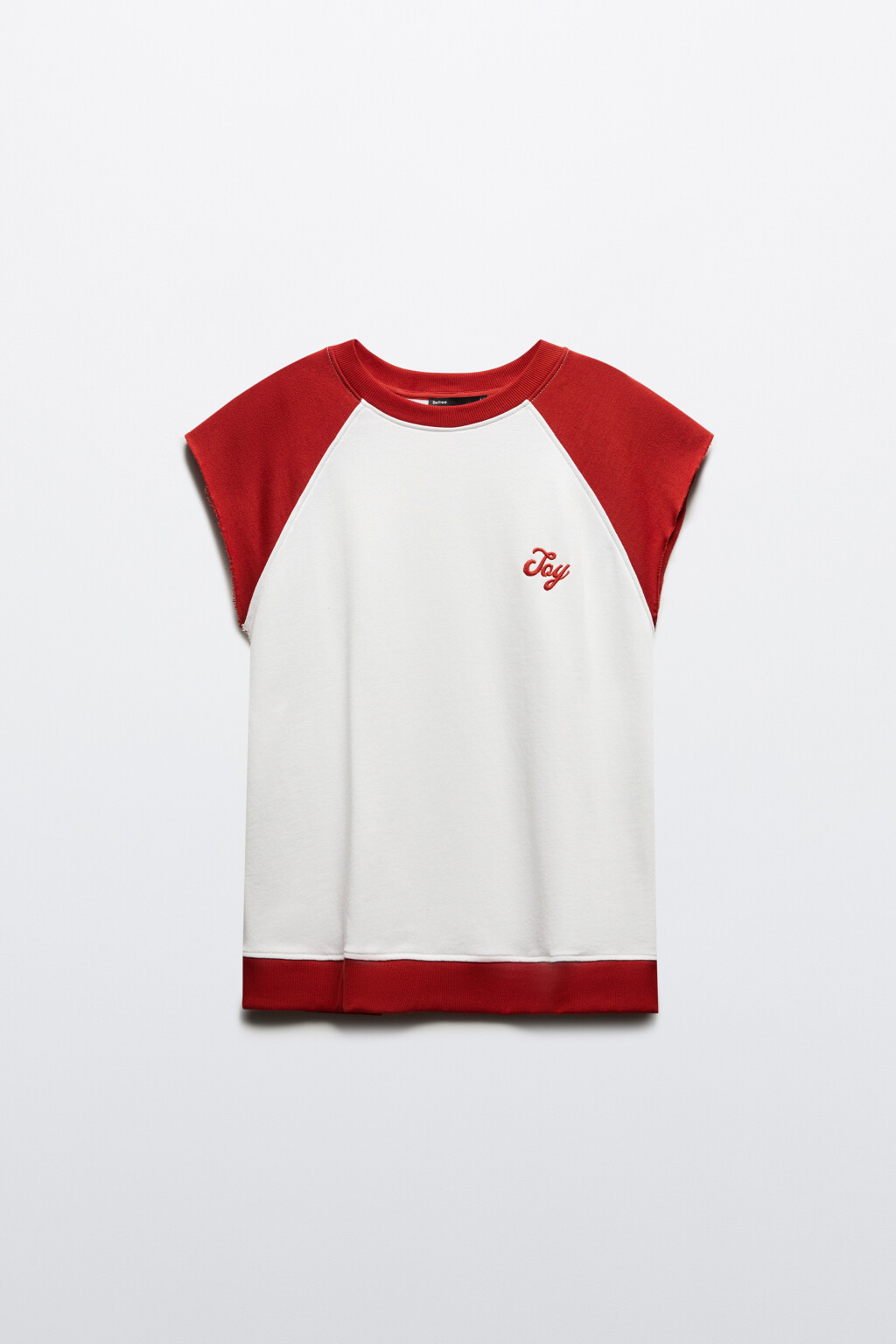 Футболка с обрезанными рукавами - цвет бежевый - 8