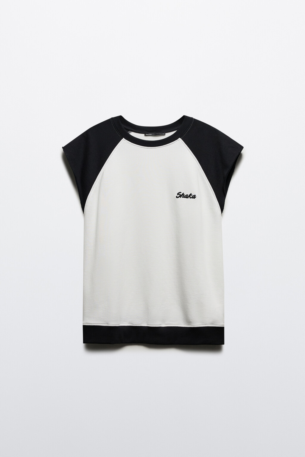 Футболка с обрезанными рукавами - цвет бежевый - 7