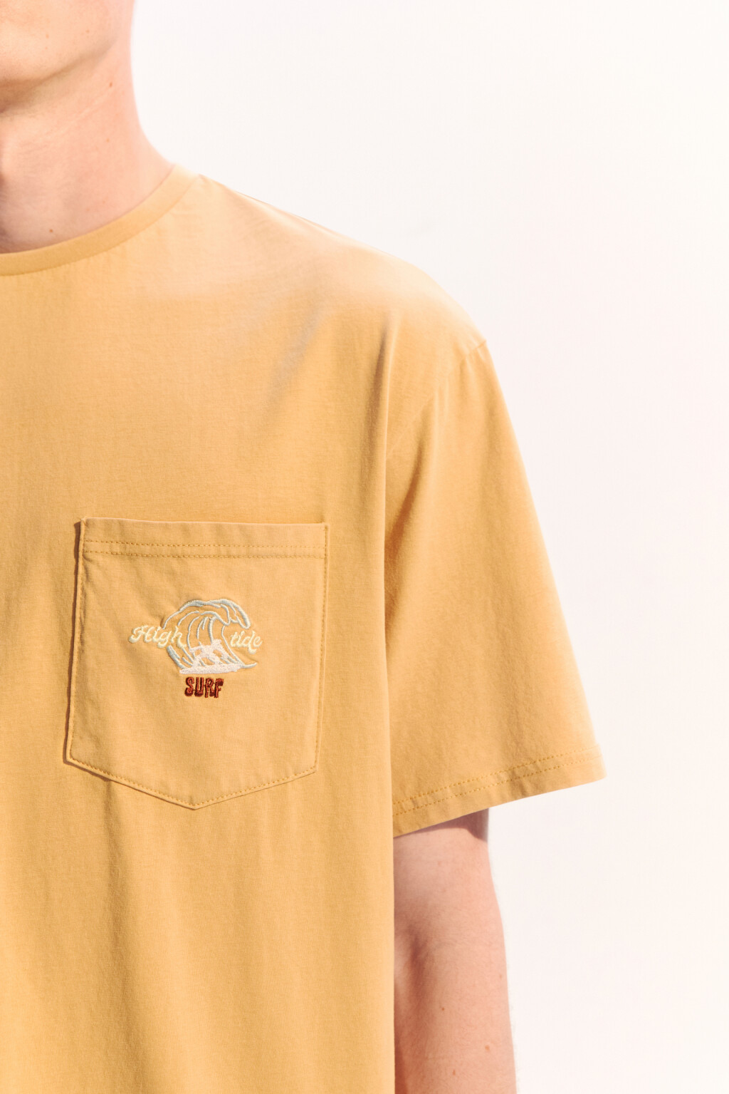 Футболка oversize с карманом и принтом - цвет оранжевый - 6