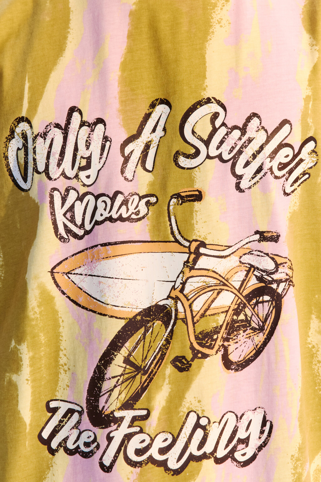 Футболка oversize с эффектом тай-дай и принтом - цвет розовый - 5