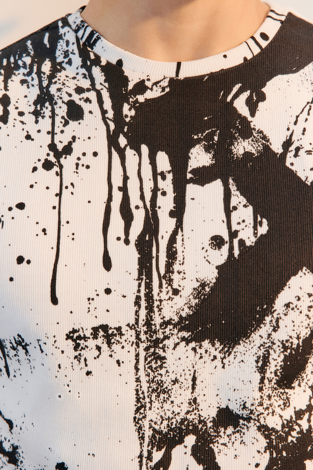 Майка хлопковая с принтом - цвет черный - 5